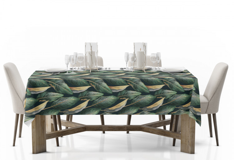 Tablecloth Gold-green leaves - a floral pattern 147247 additionalImage 3