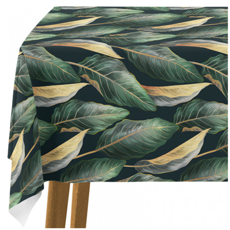 Tablecloth Gold-green leaves - a floral pattern 147247