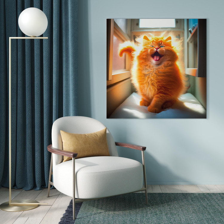 Canvas AI Norwegian Forest Cat - Smiling Red Animal With Long Hair - Square 150147 additionalImage 3