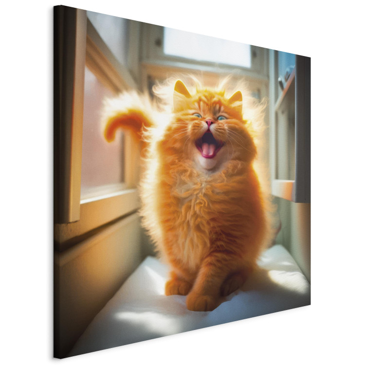 Canvas AI Norwegian Forest Cat - Smiling Red Animal With Long Hair - Square 150147 additionalImage 2