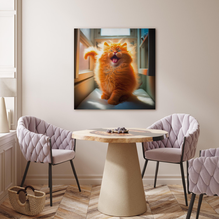 Canvas AI Norwegian Forest Cat - Smiling Red Animal With Long Hair - Square 150147 additionalImage 5