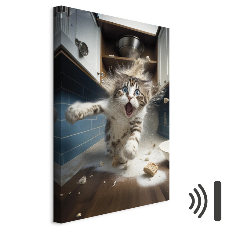 Canvas AI Cat - Animal Escaping From the Kitchen After Breaking Supplies - Vertical 150247 additionalImage 8