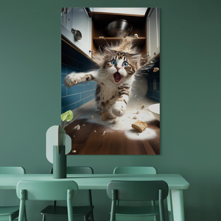 Canvas AI Cat - Animal Escaping From the Kitchen After Breaking Supplies - Vertical 150247 additionalImage 9