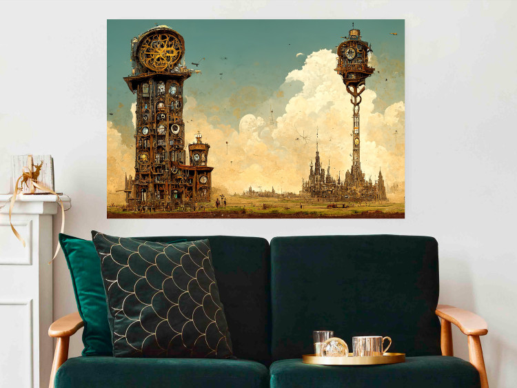 Wall Poster Clocks in a Desert Town - Surreal Brown Composition 151147 additionalImage 12