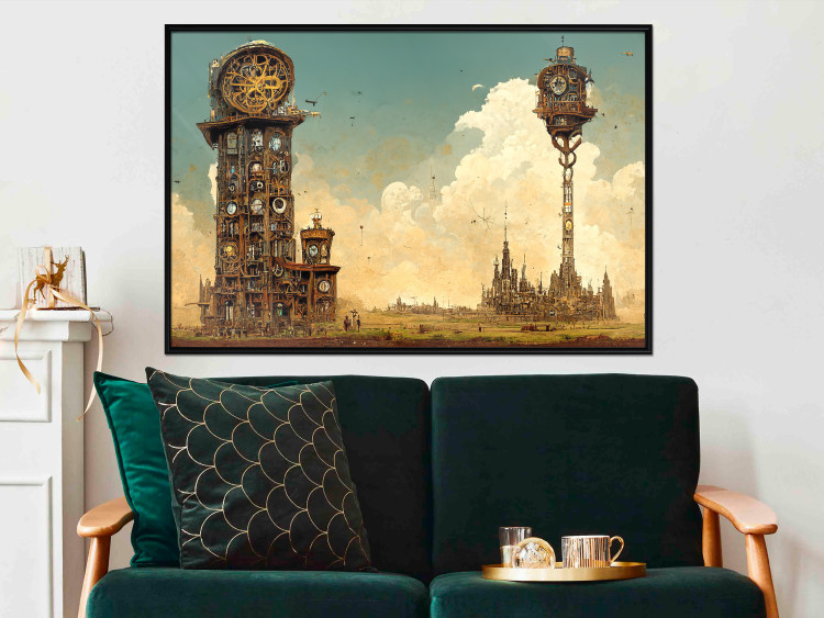 Wall Poster Clocks in a Desert Town - Surreal Brown Composition 151147 additionalImage 11