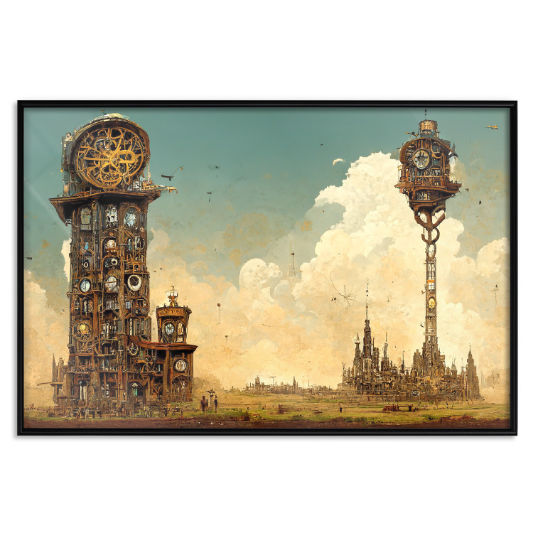 Wall Poster Clocks in a Desert Town - Surreal Brown Composition 151147 additionalImage 20