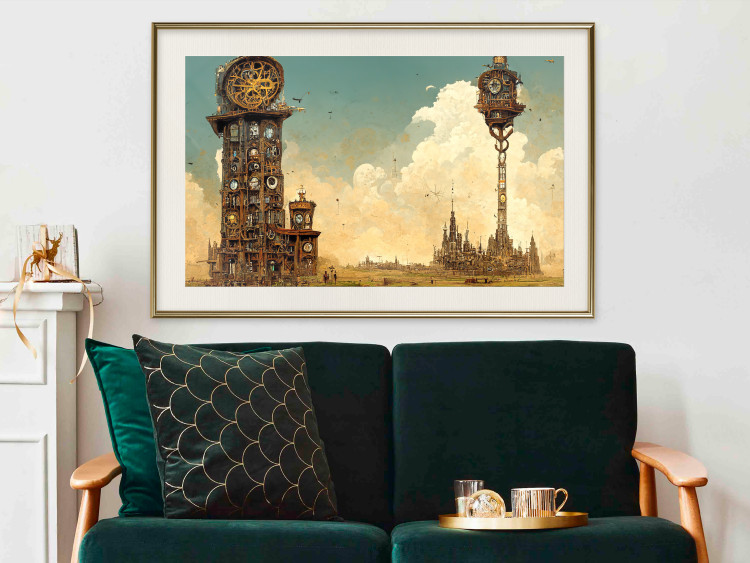 Wall Poster Clocks in a Desert Town - Surreal Brown Composition 151147 additionalImage 15