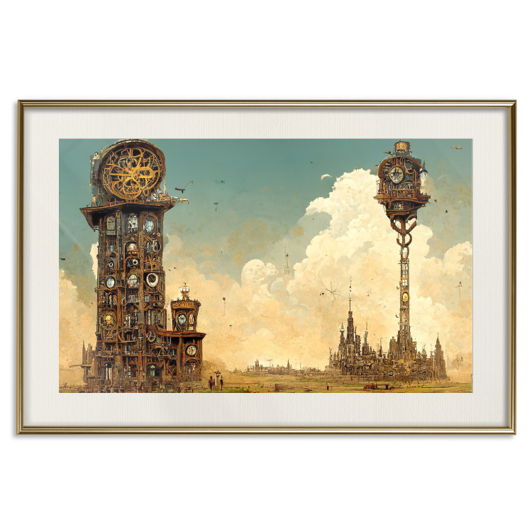 Wall Poster Clocks in a Desert Town - Surreal Brown Composition 151147 additionalImage 25