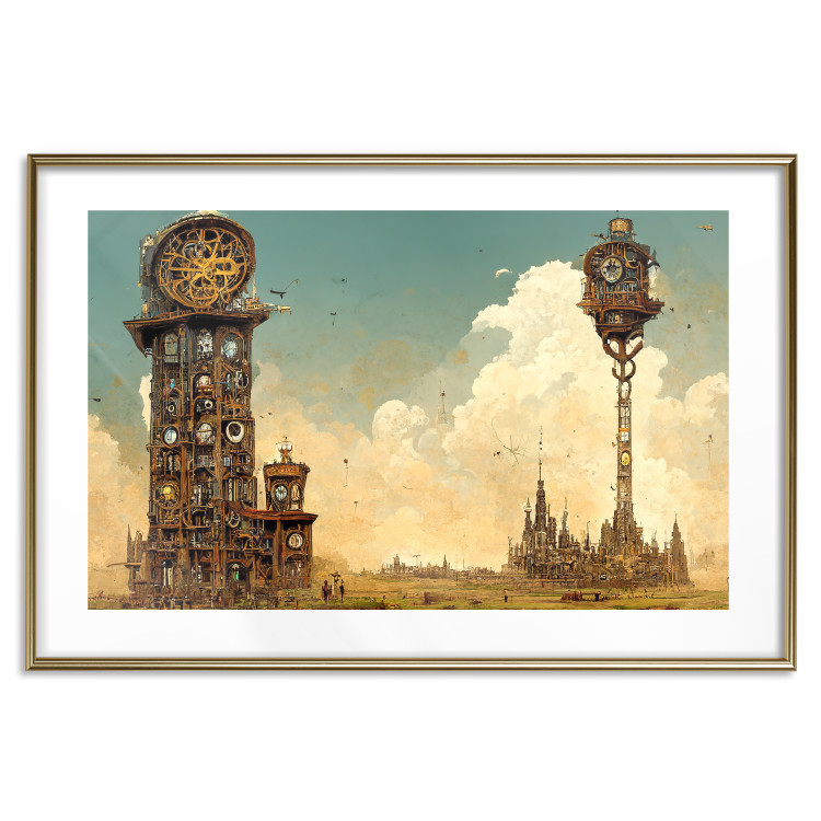 Wall Poster Clocks in a Desert Town - Surreal Brown Composition 151147 additionalImage 24