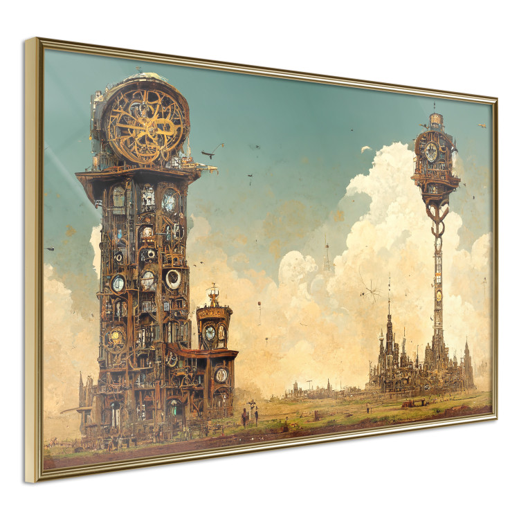 Wall Poster Clocks in a Desert Town - Surreal Brown Composition 151147 additionalImage 19