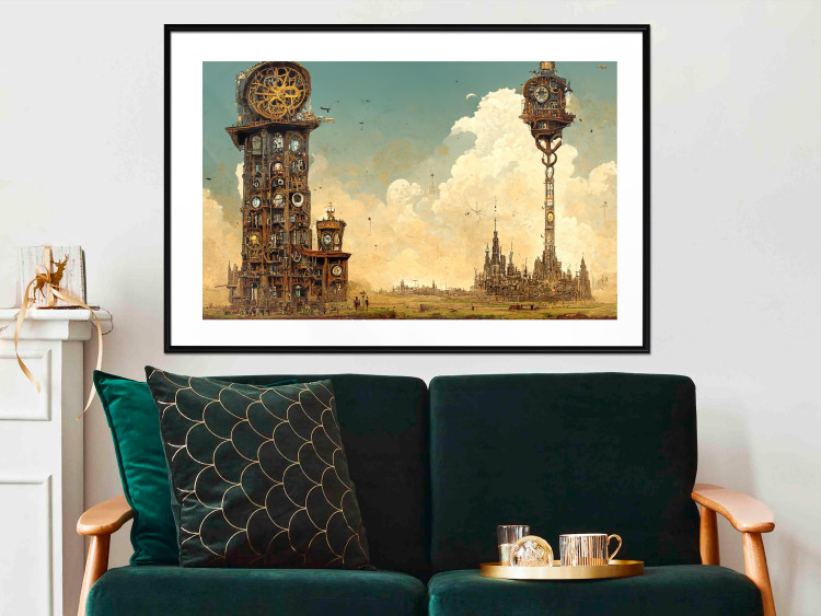 Wall Poster Clocks in a Desert Town - Surreal Brown Composition 151147 additionalImage 14