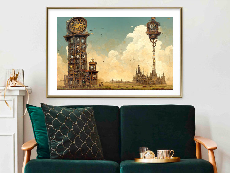 Wall Poster Clocks in a Desert Town - Surreal Brown Composition 151147 additionalImage 16