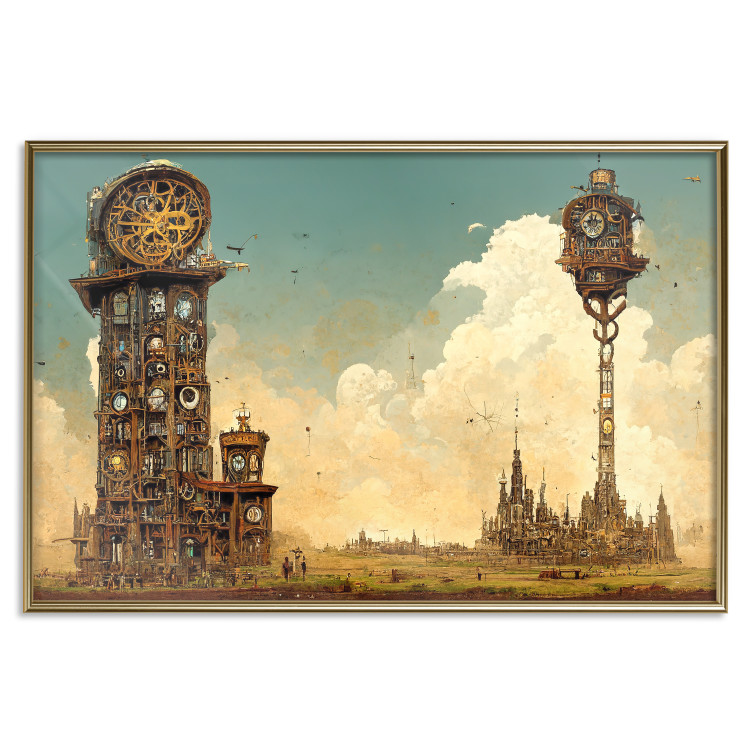 Wall Poster Clocks in a Desert Town - Surreal Brown Composition 151147 additionalImage 22