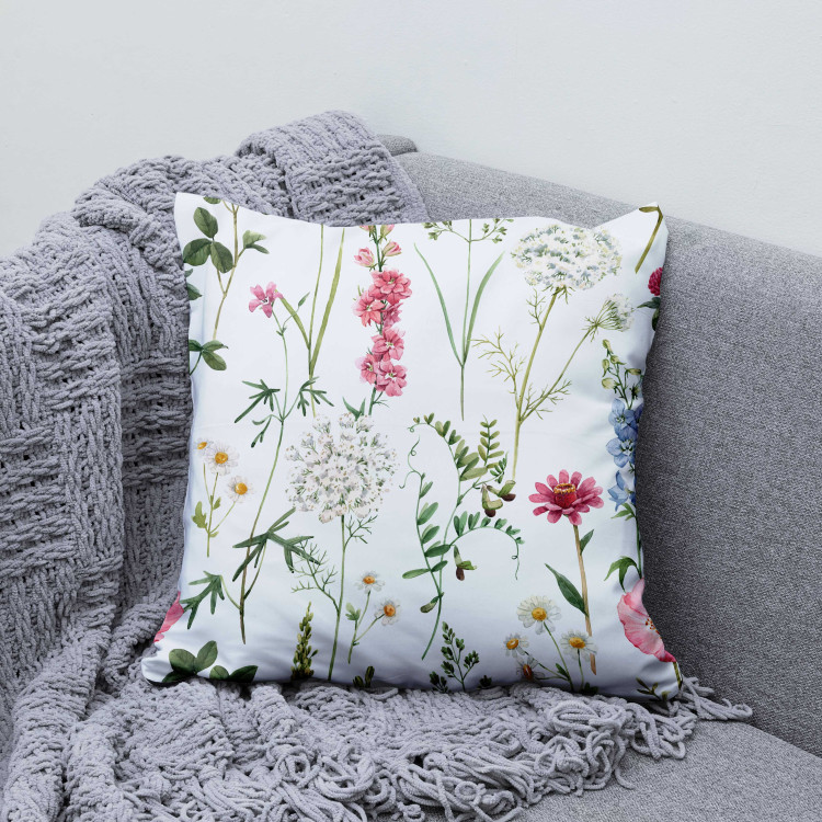 Decorative Microfiber Pillow Meadow Plants - Colorful Composition With Unpretentious Flora 151347 additionalImage 3