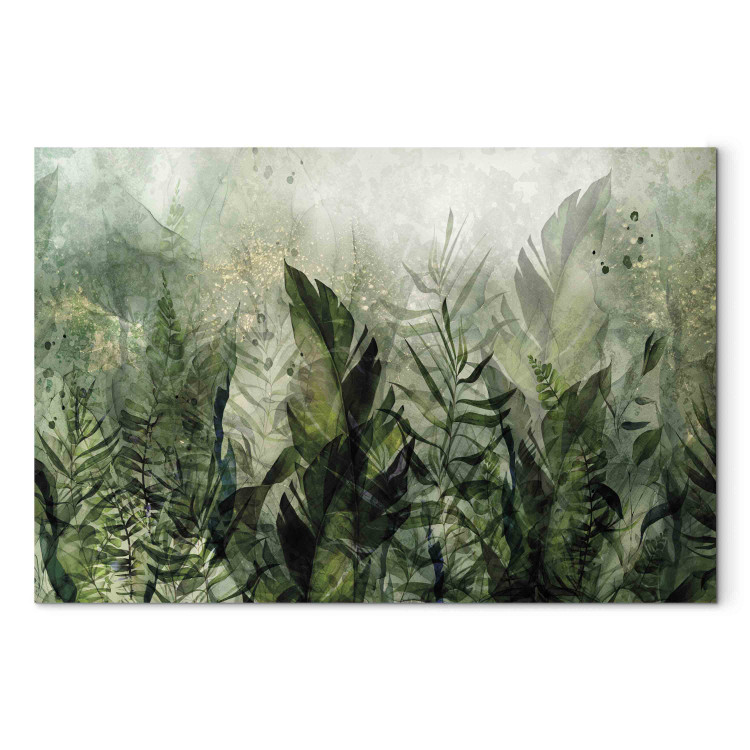 Canvas Art Print Jungle - Tropical Plants in Misty Dew in the Greens 151447