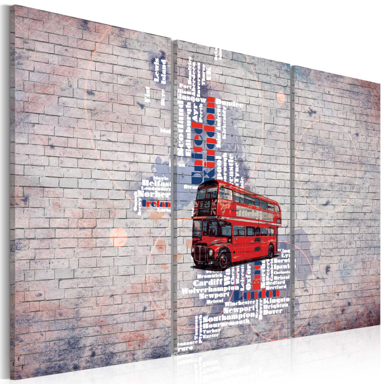 Canvas Art Print Around the Great Britain by Routemaster - triptych 55347 additionalImage 2