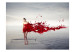 Photo Wallpaper Red Dress - Silhouette of a woman standing by a cool lake 61247 additionalThumb 1