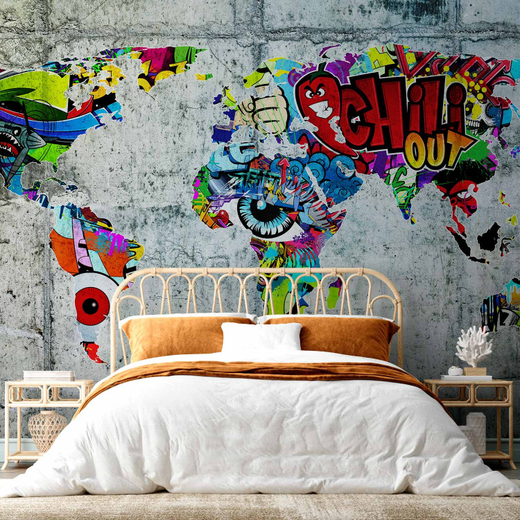 Photo Wallpaper Map - Graffiti 63847 additionalImage 2