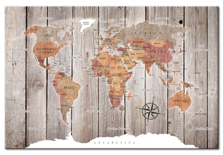 Decorative Pinboard Wooden Stories [Cork Map] 92247 additionalImage 2