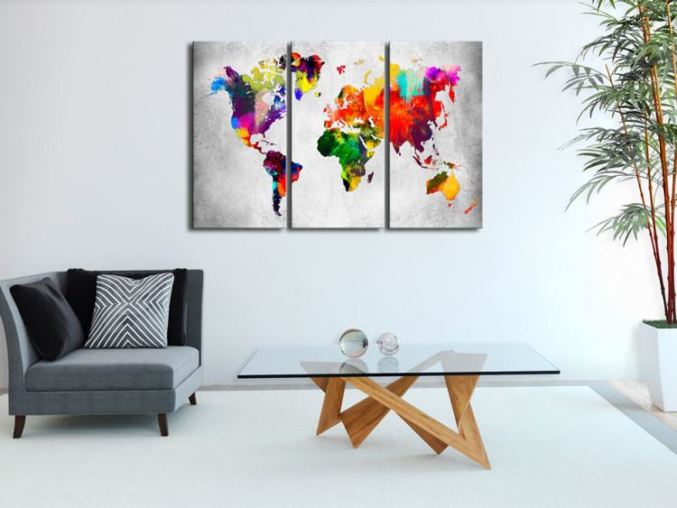 Canvas Art Print Artistic World - Triptych 94547 additionalImage 3