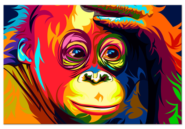 Canvas Art Print Colourful Orangutan (1 Part) Wide 108257