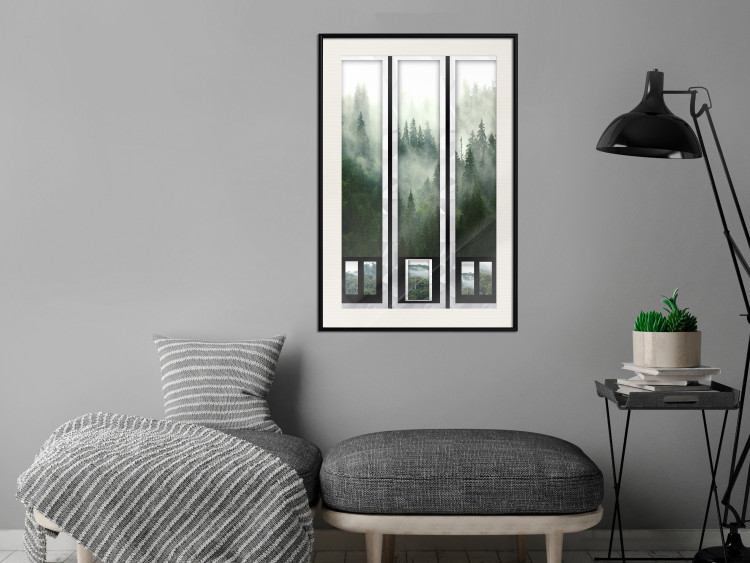 Wall Poster Memory cards - landscape of dense forest in the mist in several frames 114357 additionalImage 22