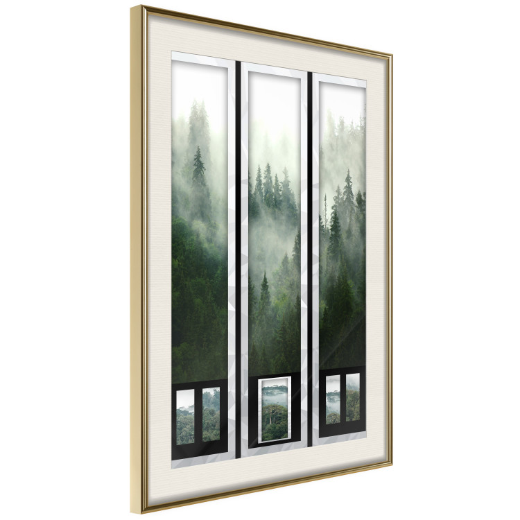 Wall Poster Memory cards - landscape of dense forest in the mist in several frames 114357 additionalImage 2