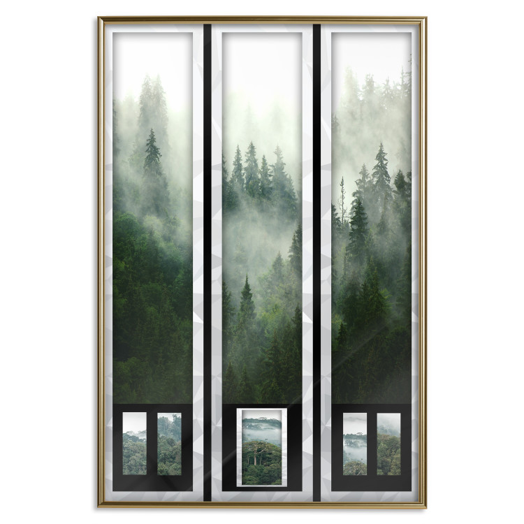 Wall Poster Memory cards - landscape of dense forest in the mist in several frames 114357 additionalImage 16