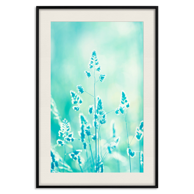 Wall Poster Green Meadow in the Countryside - plant composition in shades of turquoise 114457 additionalImage 18