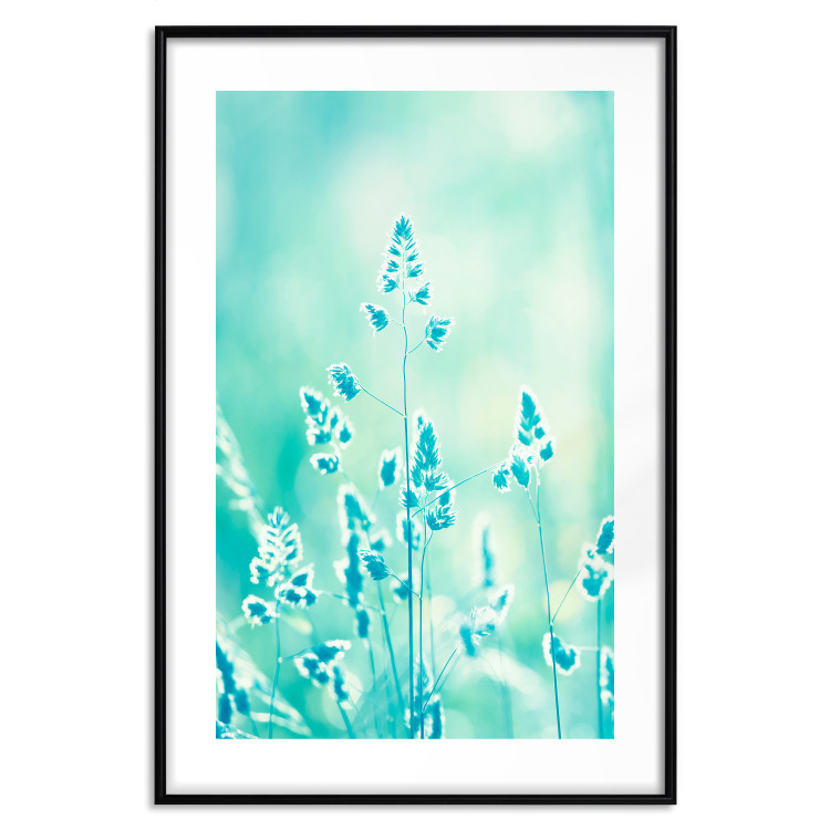 Wall Poster Green Meadow in the Countryside - plant composition in shades of turquoise 114457 additionalImage 17