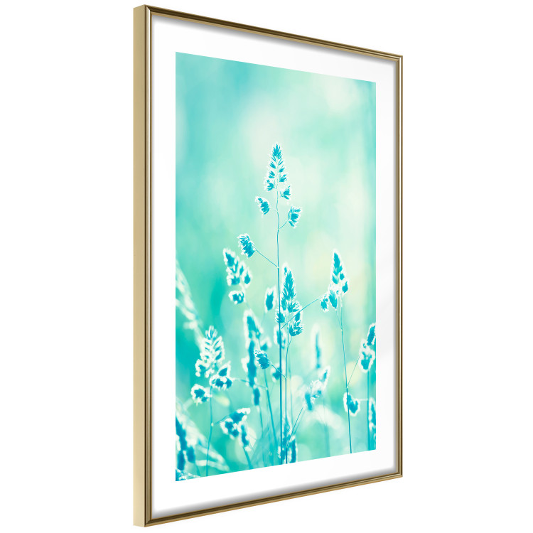 Wall Poster Green Meadow in the Countryside - plant composition in shades of turquoise 114457 additionalImage 6