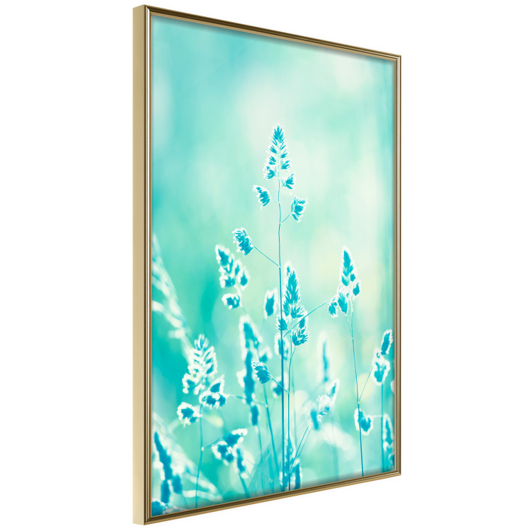 Wall Poster Green Meadow in the Countryside - plant composition in shades of turquoise 114457 additionalImage 12