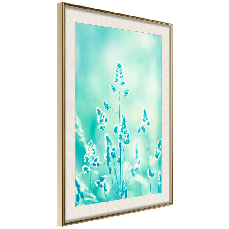Wall Poster Green Meadow in the Countryside - plant composition in shades of turquoise 114457 additionalImage 2