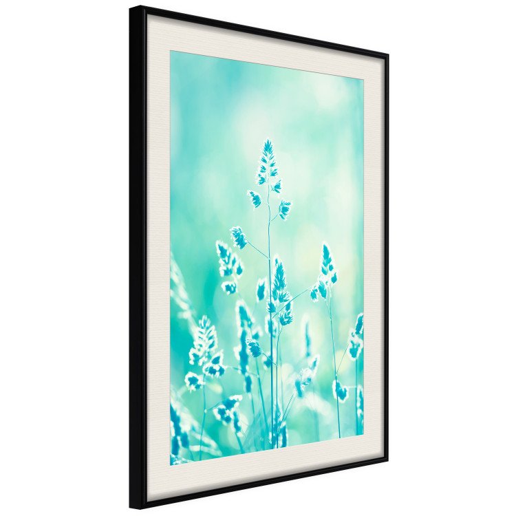 Wall Poster Green Meadow in the Countryside - plant composition in shades of turquoise 114457 additionalImage 3