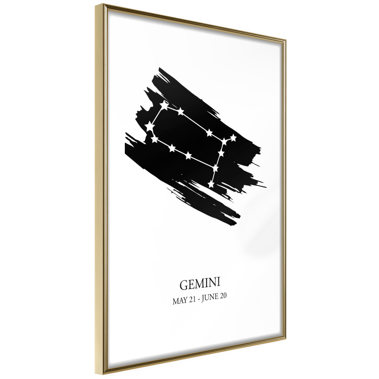 Wall Poster Zodiac signs: Gemini - black and white star constellation on white 114857 additionalImage 6