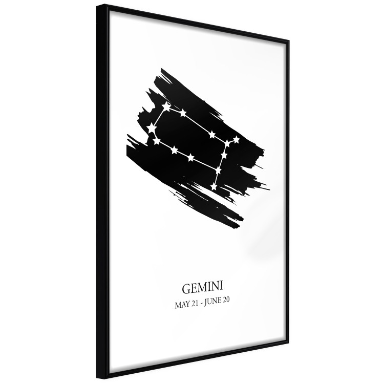 Wall Poster Zodiac signs: Gemini - black and white star constellation on white 114857 additionalImage 13
