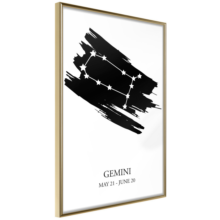 Wall Poster Zodiac signs: Gemini - black and white star constellation on white 114857 additionalImage 14