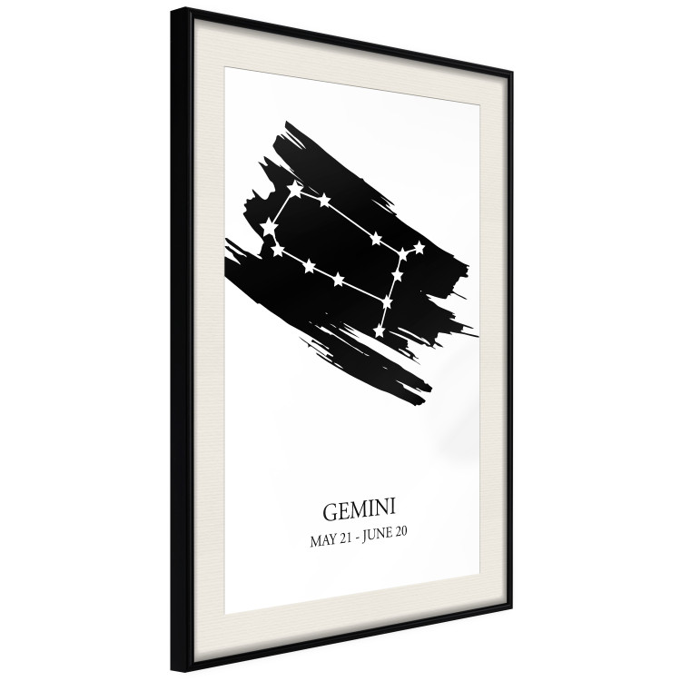 Wall Poster Zodiac signs: Gemini - black and white star constellation on white 114857 additionalImage 3