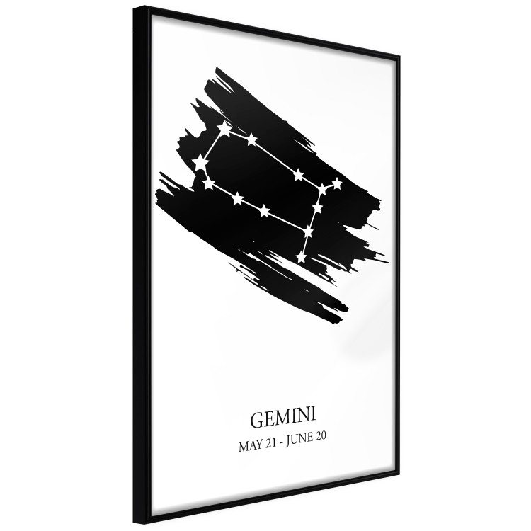 Wall Poster Zodiac signs: Gemini - black and white star constellation on white 114857 additionalImage 12