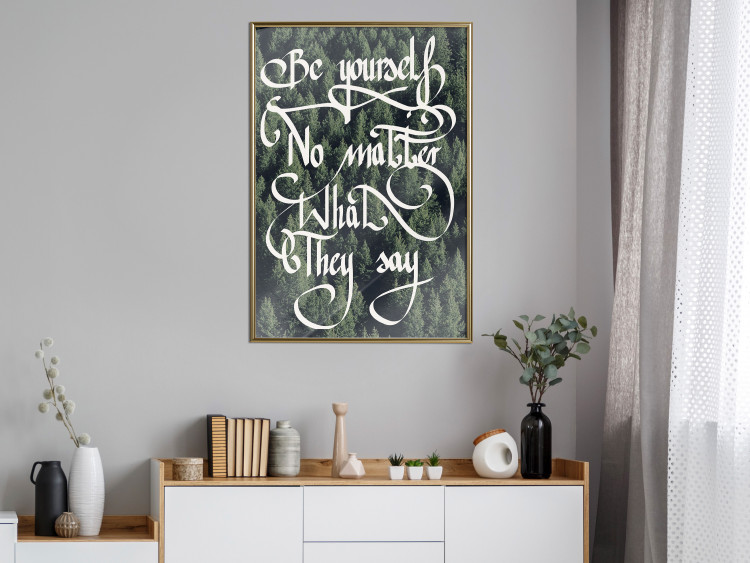 Wall Poster No matter what they say - motivational white text on a dense forest background 116957 additionalImage 7
