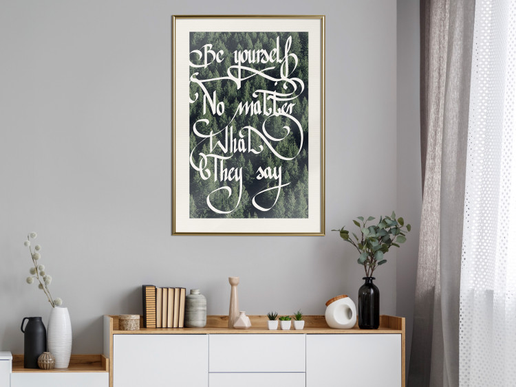 Wall Poster No matter what they say - motivational white text on a dense forest background 116957 additionalImage 21
