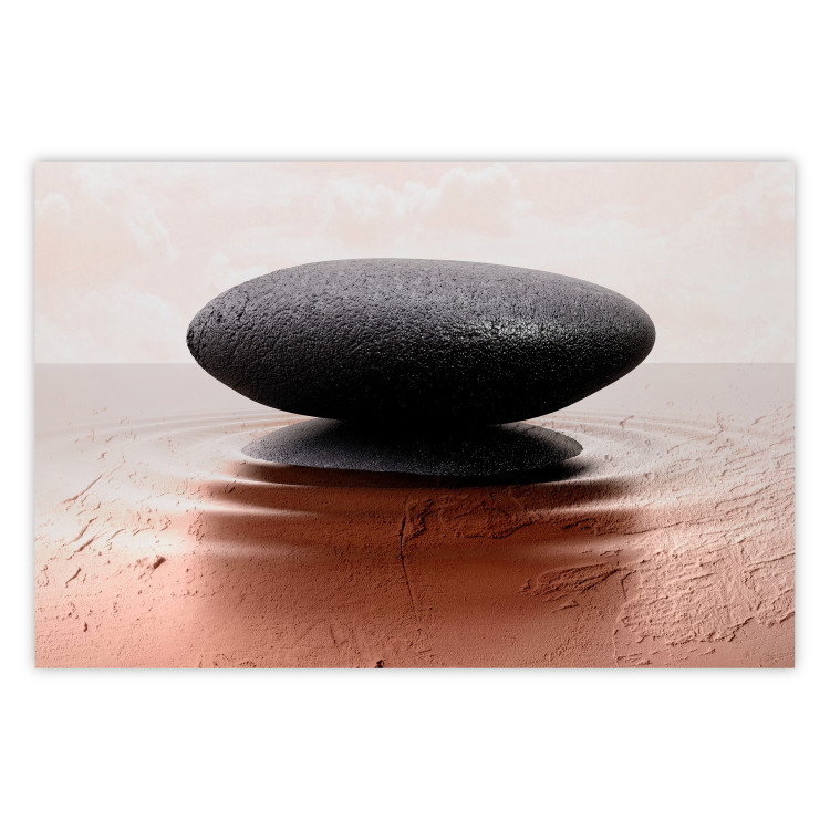 Wall Poster Peace and Harmony - Zen-style composition with a stone on a water surface 117257