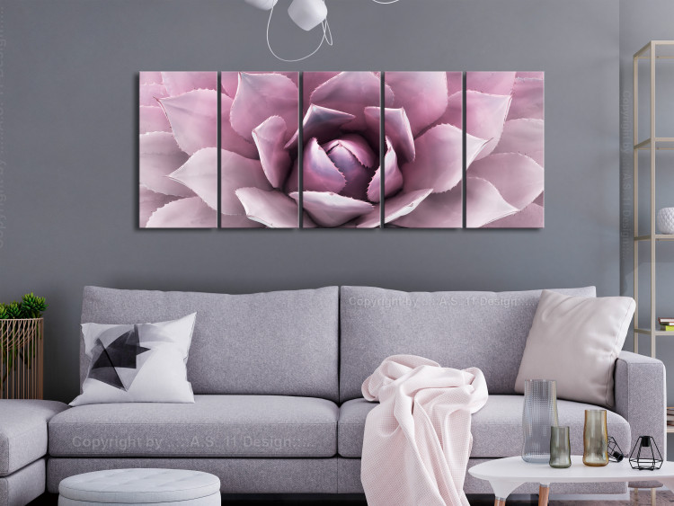 Canvas Print Pink agave - a natural succulent in abstract colors 117857 additionalImage 3