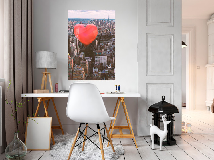 Wall Poster Heart of the City - heart-shaped balloon against the backdrop of architecture 120457 additionalImage 17