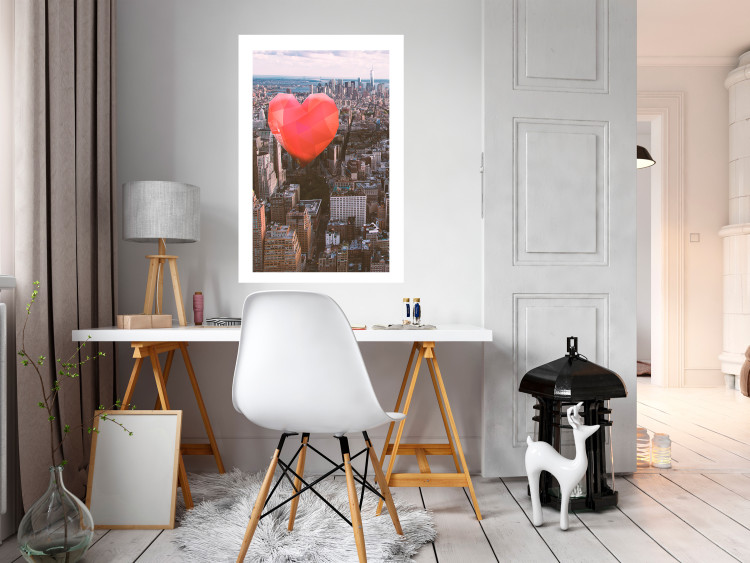 Wall Poster Heart of the City - heart-shaped balloon against the backdrop of architecture 120457 additionalImage 2