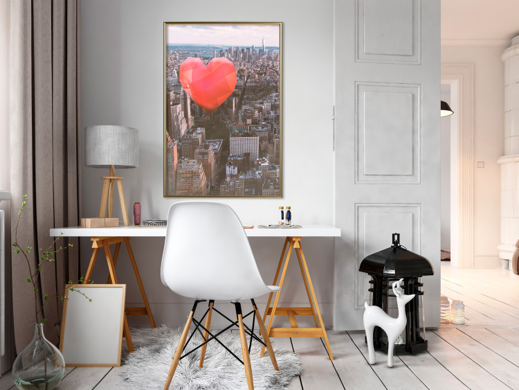 Wall Poster Heart of the City - heart-shaped balloon against the backdrop of architecture 120457 additionalImage 5