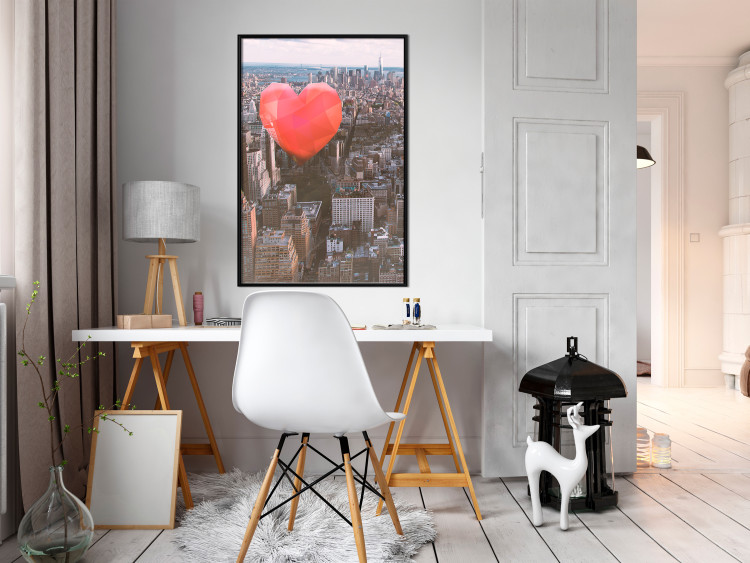 Wall Poster Heart of the City - heart-shaped balloon against the backdrop of architecture 120457 additionalImage 3