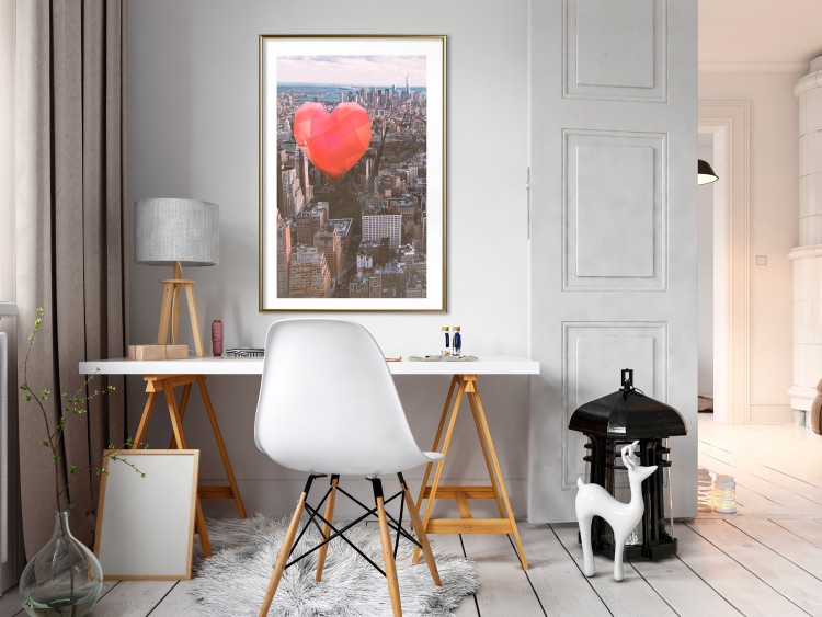 Wall Poster Heart of the City - heart-shaped balloon against the backdrop of architecture 120457 additionalImage 13