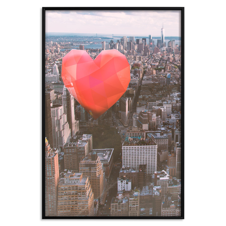Wall Poster Heart of the City - heart-shaped balloon against the backdrop of architecture 120457 additionalImage 18
