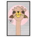 Poster Happy Llama - brown animal with a flower on an artistic colorful background 122757 additionalThumb 18